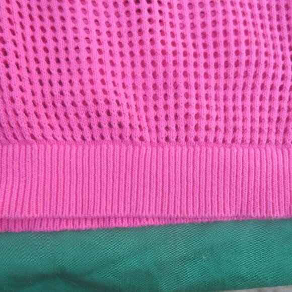 Calvin Klein Pink 100% Cotton Knit Style Women's Pullover Short Body Sweater - Picture 5 of 13